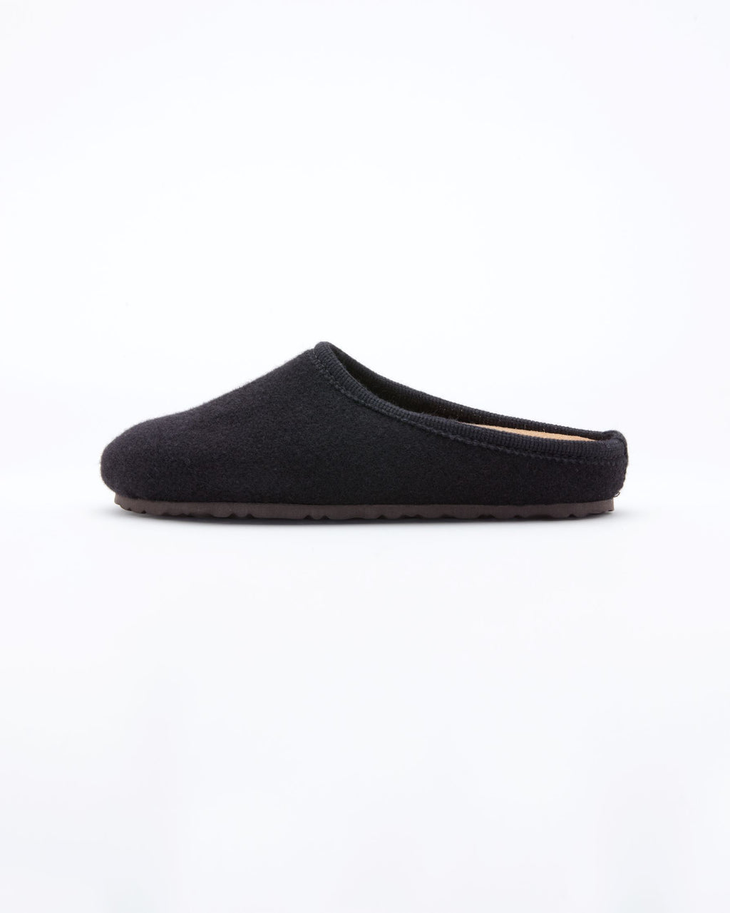 Black wool online slippers