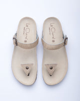 Le Clare Beige Pony Hair Sandal