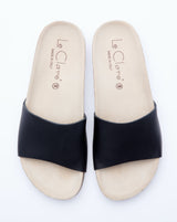 Men's Iris Slide Sandal Black Leather