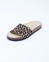 Le Clare Iris Women's calf hair slide Sandal Leopard
