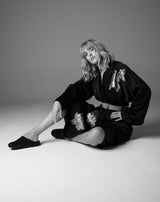 Le Clare Black Wool Felt Clogs