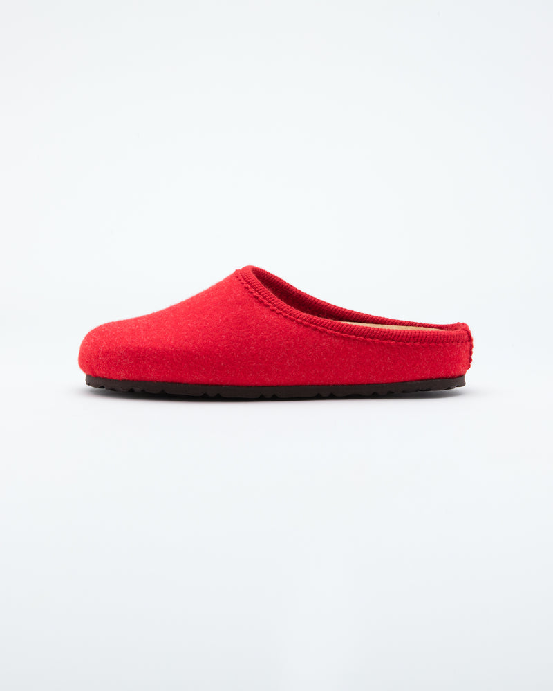 women's red le clare nebraska wool felt clog shoe