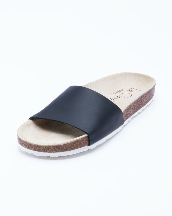Men's Iris Slide Sandal Black Leather