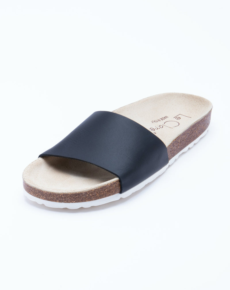Women's Iris Slide Sandal Black Leather