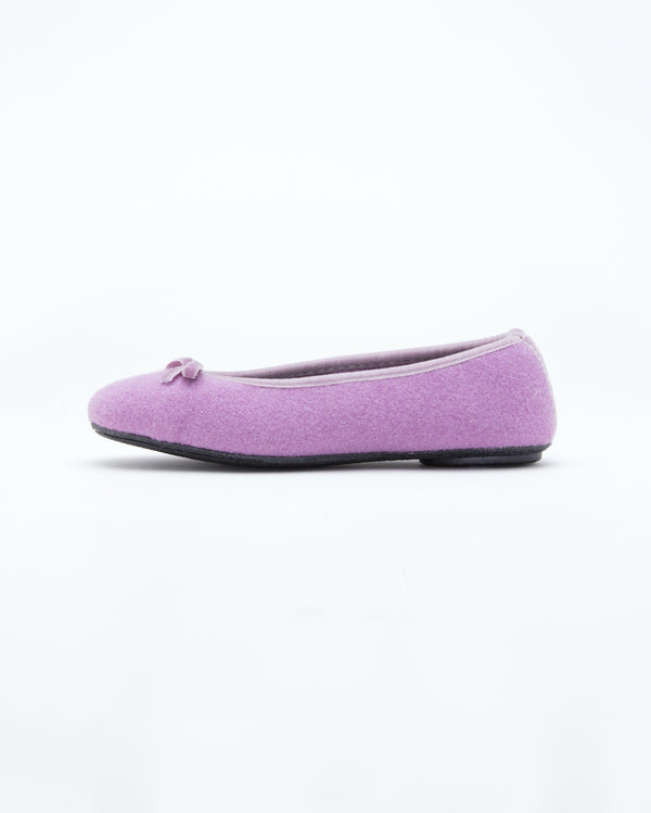 lilac le clare wool ballet flat house slipper