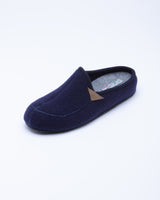 Le Clare Casies Men's Wool Felt Navy Blue House Slippers