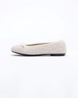 beige le clare wool ballet flat house slipper