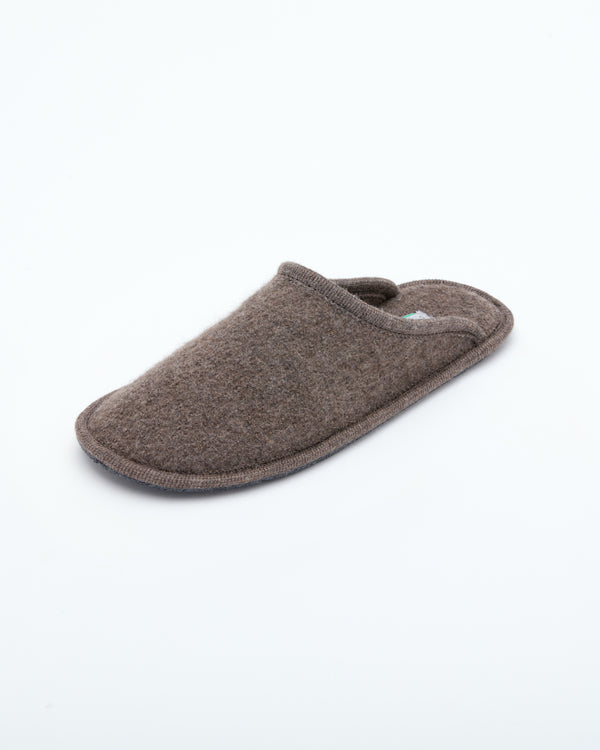 Men's boiled wool slippers brown