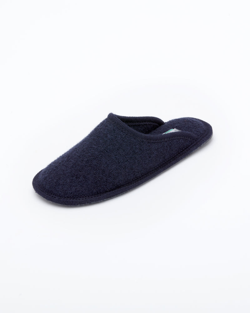 women's boiled wool slippers navy