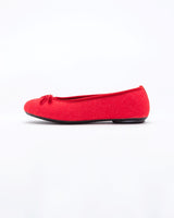 red  le clare wool ballet flat house slipper