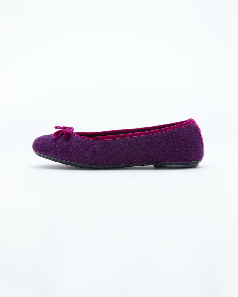 violet  le clare wool ballet flat house slipper